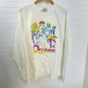 NEW Livy Lu Queen Official Merch Liv Goods Large Distressed Crew Sweat Shirt